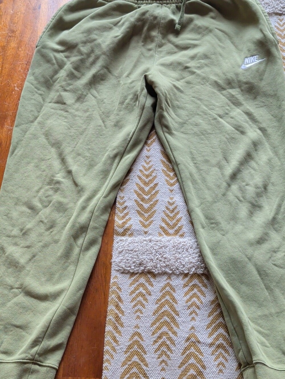 Nike Mens Olive Jogger Sweatpants with Logo